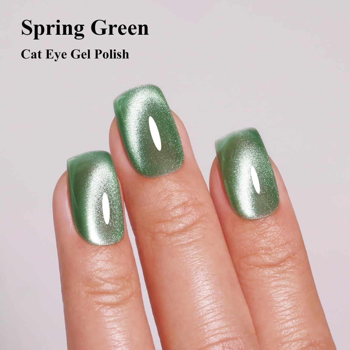 Imtiti Cat Eye Gel Nail Polish, Spring Green Holographic Magnetic Crystal Nail Gel Polish With Magnet Glittery Galaxy Spring Summer Kit Soak Off UV Led 10ML