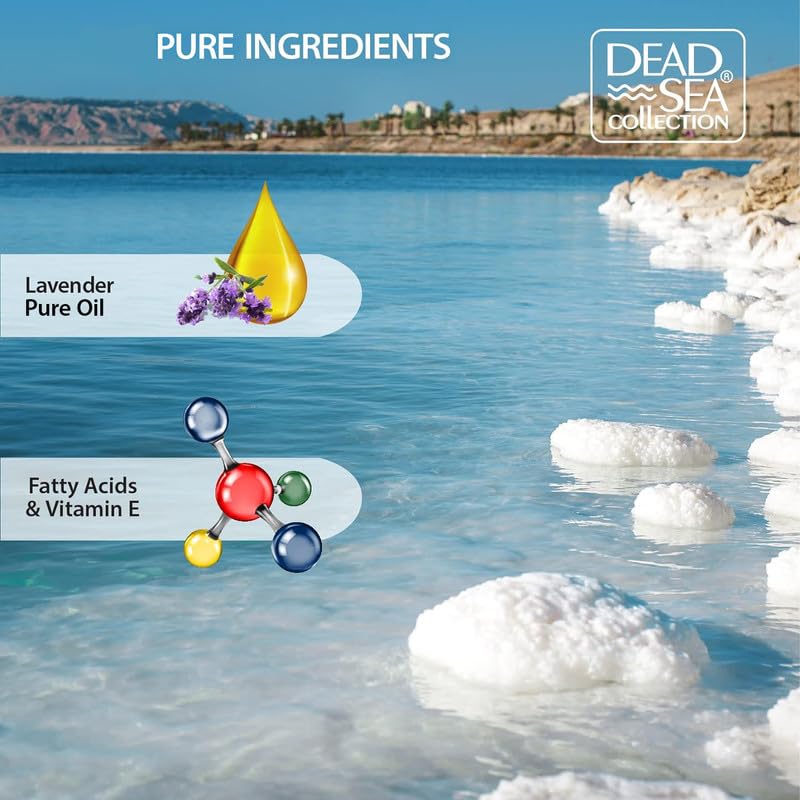 Dead Sea Collection Body Oil with Lavender-Dry Skin Moisturizer and Hydrating Massage Oil-Nourishing Bath Oil-Increase Skin Elasticity and Provide Anti-Aging(4 fl.oz)