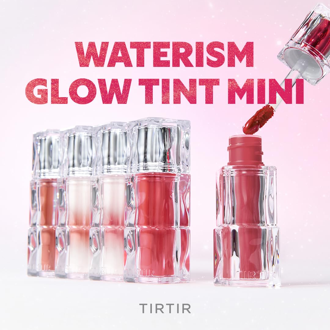 TIRTIR [*Mini Size Waterism Tinted Lip Gloss #08 Summer Pumpkin, 0.06 Fl Oz – Kiss Ready Lipgloss, 12H Long Lasting Non Sticky Natural Tinted Glow Korean Multiuse Cheek and Lip Tint for Women gift