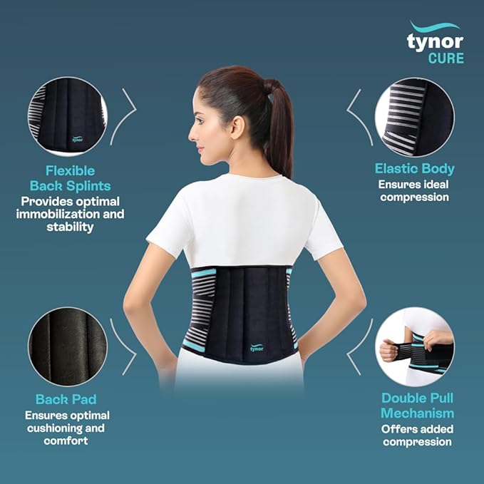 TYNOR Back Support Belt Adjustable Back Brace for Lower Back Pain,Breathable Lumbar Support Belt for Men & Women, Lower Back Brace for Herniated Disc, Sciatica & Heavy Lifting (Small, Classic Black)