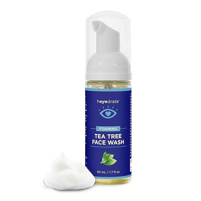Gentle Tea Tree Oil Foaming Face Wash and Eyelid Cleanser - 1.7oz - Formulated with Aloe Vera to Soothe and Refresh Eyelids (Packaging May Vary)