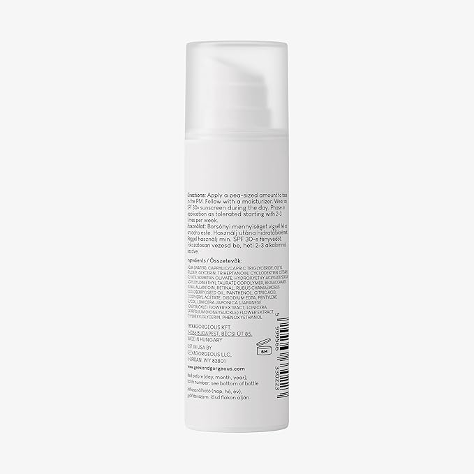 Geek & Gorgeous - A-Game 5 - 0.05% Retinal serum - Silky, Lightweight, Medium-Strength Retinal - for all skin types, especially combination & oily skin, 1 oz