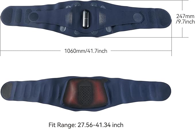 Deerma Heating Pad for Back,Christmas Gifts,Cordless Rechargeable Lower Back Heating Pad Muscle Relief Portable Heated Wearable Back Support Brace with Light Vibrating for Back Relief Period Cramps