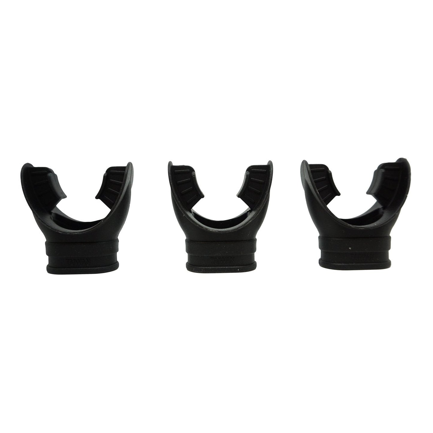 Scuba MP-206 Black Silicone Octopus Regulator Mouthpiece, 3pc pack