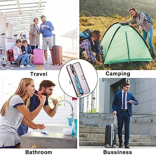 Yeeco Toothbrush Case 4 Pack, Transparent Black Toothbrush Travel Case, Plastic Toothbrush Holder Travel Size, 7.87 x 1.85 x 1.18 inches Portable Toothbrush Case for Traveling