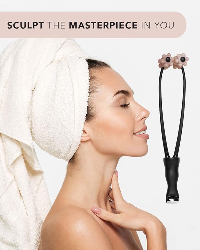 Kitsch Facial Lifting Roller for Wrinkles & Firming, 2-in-1 Eye & Face Massager Tool, Lymphatic Drainage Massager Rollers, Skin Roller for Face, Facial Rollers, Jawline Sculpting & Neck Lifting