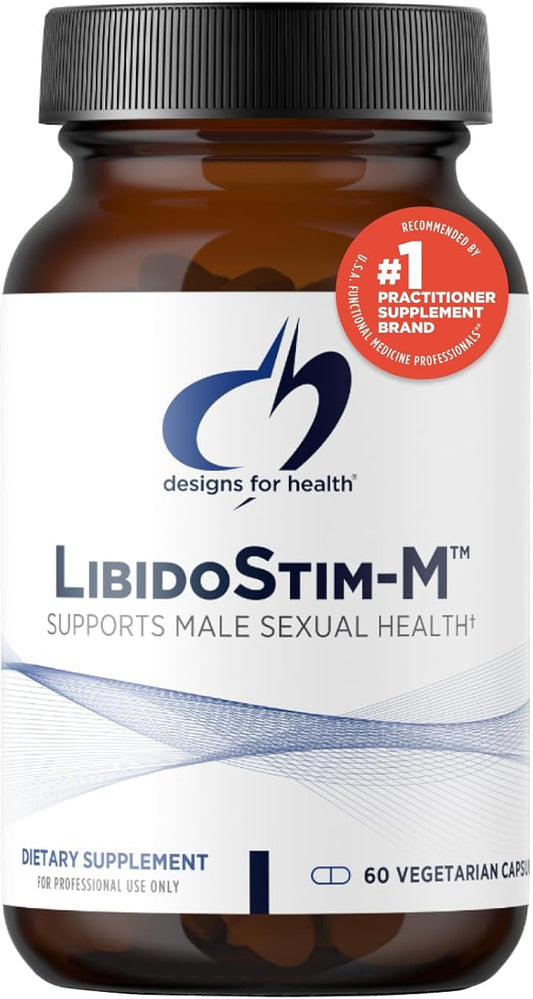 Designs for Health LibidoStim-M - Formula for Men with Tribulus, DIM + Horny Goat Weed - Non-GMO + Gluten Free Herbal Supplement to Help Maintain Normal Testosterone (60 Capsules)