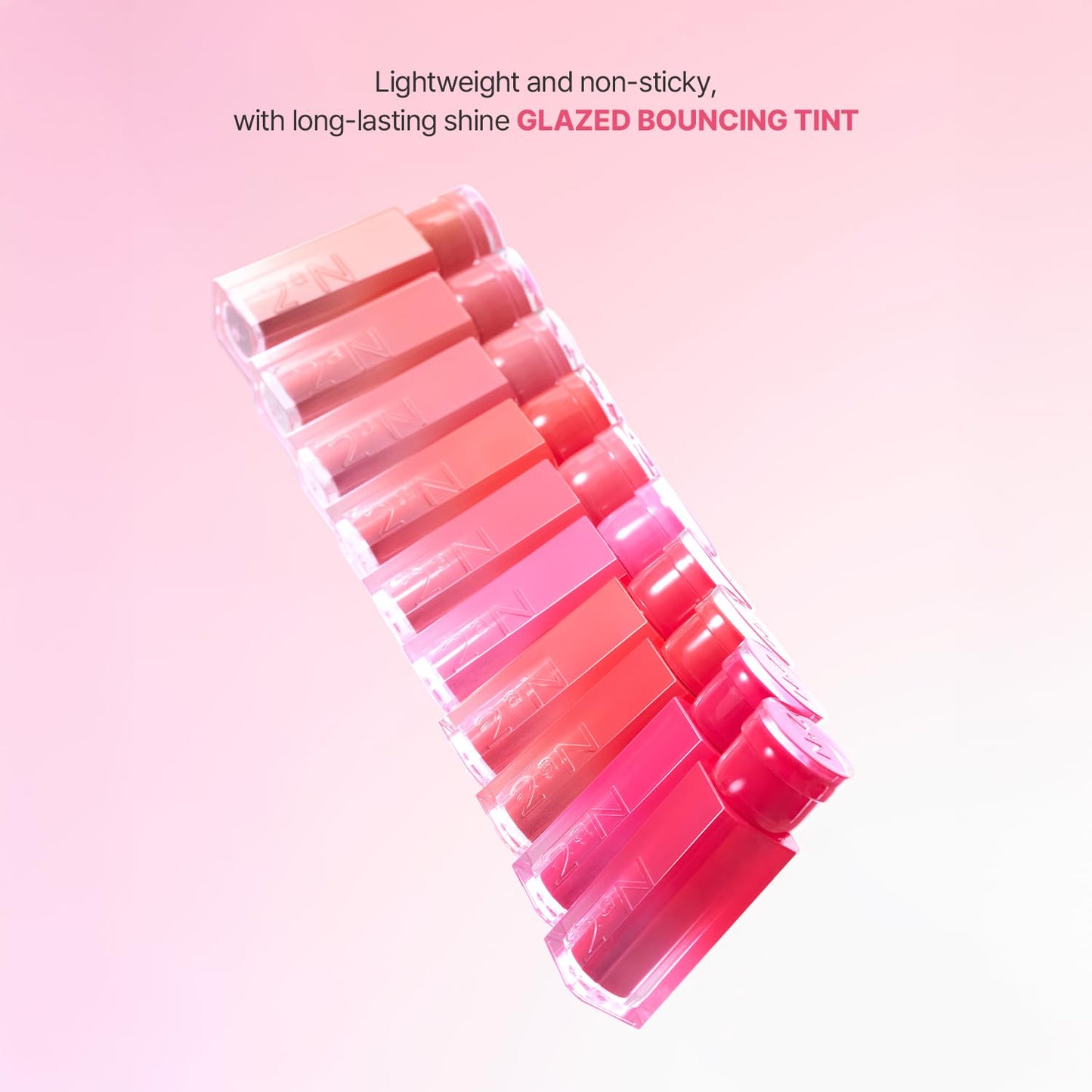 2aN Glaze Bouncing Tint – Lightweight, Moisturizing Lip Tint with High-Shine Finish, Smooth, Light Plumping, Comfortable Wear, Korean Makeup (Cherry Bite, 0.16 oz)