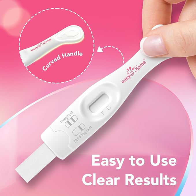 Easy@Home Pregnancy Test Sticks: Early Detection & Reliable - 5 Count - Accurate Results in Minutes - Easy to Use at Home Pregnancy Tests with Curved Handle
