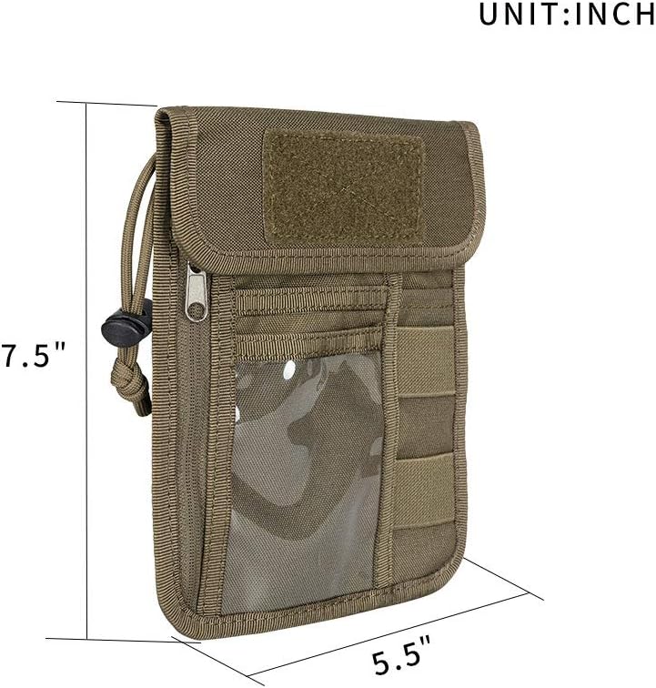 EXCELLENT ELITE SPANKER Passport Holder Nylon Neck Pouch RFID Blocking Travel Neck Wallet ID Card Organizer Pouch with Neck Lanyard(Ranger Green)