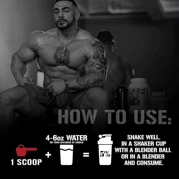 5% Nutrition Rich Piana Shake Time | 24g Animal Based Protein Drink | Grass-Fed Beef, Chicken, Whole Egg (Birthday Cake)