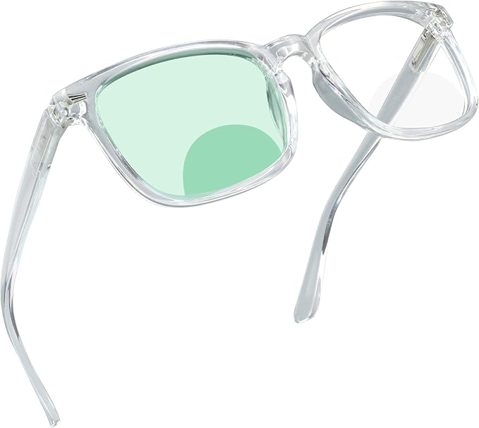 YEIN Bifocal Reading Glasses with Blue Light Blocking Lenses, Bifocal Reader for Women and Men, Vintage Square frame with Spring Hinge (+0.50/+3.00 magnification)