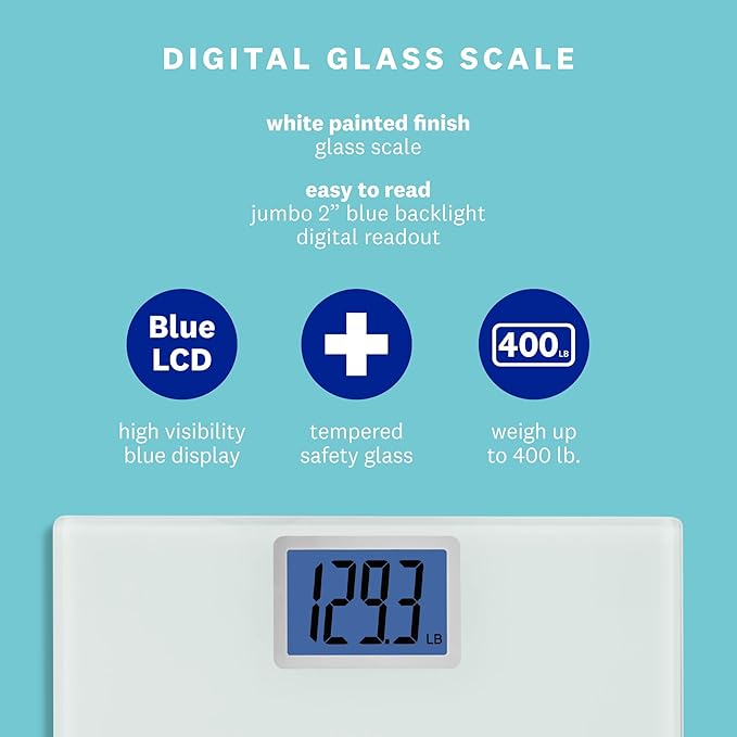 Weight Watchers Scales by Conair Scale for Body Weight, Digital Bathroom Scale in White