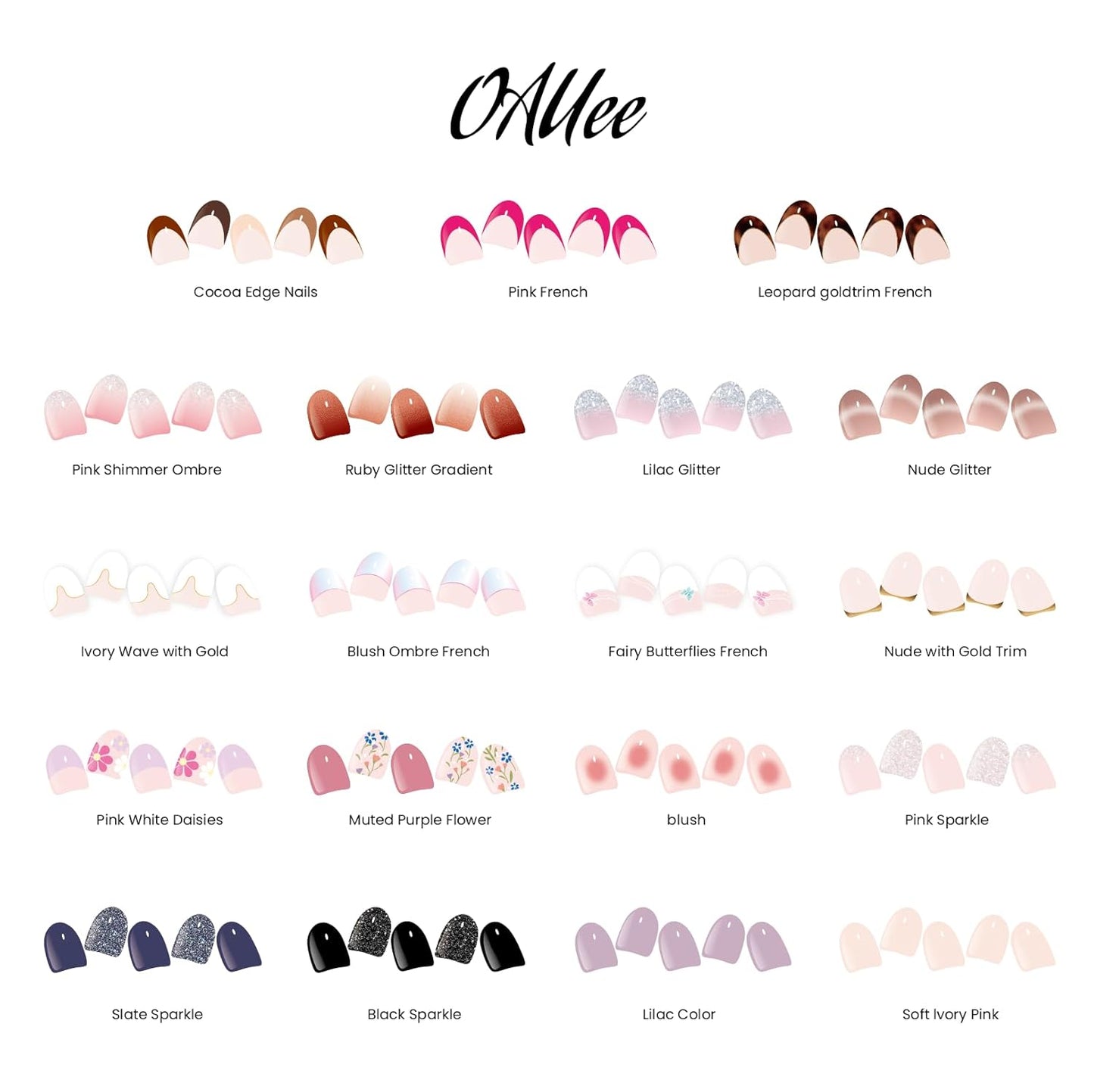 Semi Cured Gel Nail Strips | Built-In Gel Top Coat | UV Light Required | Salon Quality, Easy Application And Removal (Fairy Butterflies French)