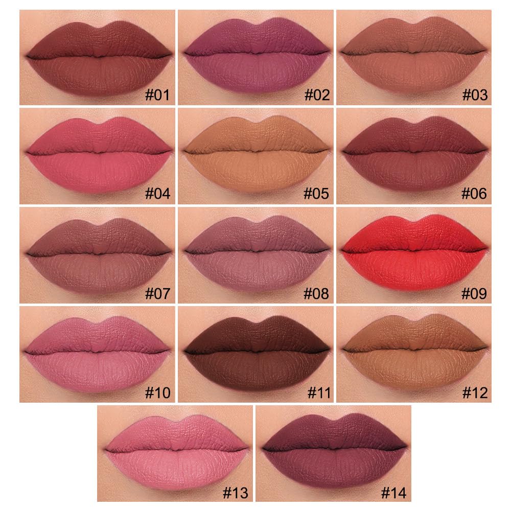 evpct Longwear Liquid Lip Liner Stain Marker Pen Long Lasting Waterproof, Nude Light Brown Matte Semi Permanent 24 Hour Lip Liner and Lipstick Combo, Color Stay Lipliner All Day, Lips Stain peel off