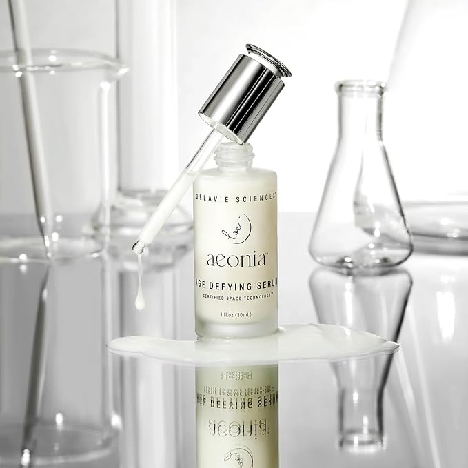 Aeonia Age-Defying Serum – Certified Space Technology Skincare, Anti-Aging Face Serum with Bacillus Lysate, Resveratrol – Hydrates, Firms, Smooths Skin Texture & Reduces Fine Lines, 1 Fl Oz