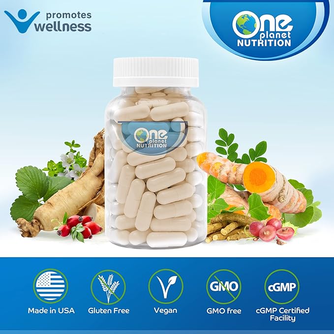 Nano Ashwagandha Root & Leaf 500 mg Veggie Capsules (120 Servings), 10:1 Extract, Supports Hormone & Neurological Function for Stress Relief, Non-GMO, Vegan, Gluten-Free