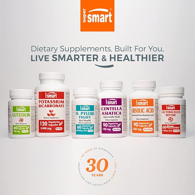 Supersmart - Vitamin K2 MK7 + D3 (Menaquinone 7) 90 mcg per Day - Bones & Heart Health Supplement - Immune Support | Non-GMO & Gluten Free - 60 Softgels