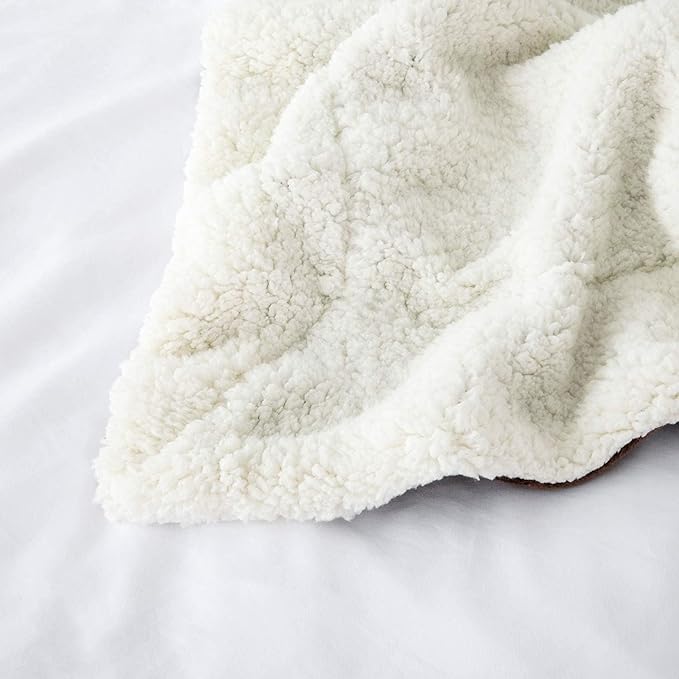 IR Imperial Rooms Coffee Sherpa Blankets Queen Size for Bed - Wholesale Bulk Pack of 9 Sherpa Blankets - Soft Fluffy Throw Blanket for Hotels, Guest Bedroom, 90x90 Inches