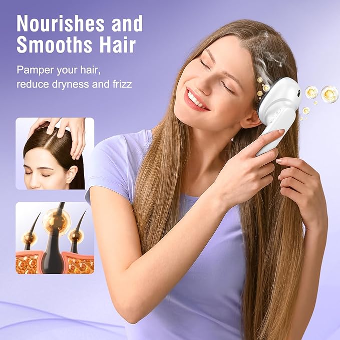 Electric Scalp Massager Brush, Portable Vibrating Scalp Massager Tool, Scalp Massage Tool, Head Massager for Hair Scalp Relax with Hair Oil, Nourishes Hair (White)
