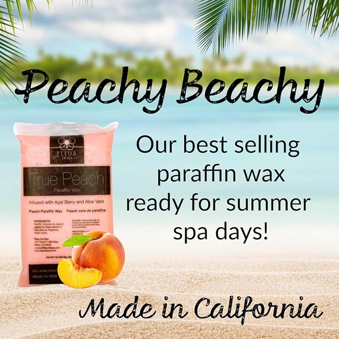 Paraffin Wax Refill for Hands and Feet | FLEUR DE SPA | Made in USA | With Acai, Coconut Oil, Jojoba, Aloe | Hydrates Dry Skin - At-Home Spa Experience