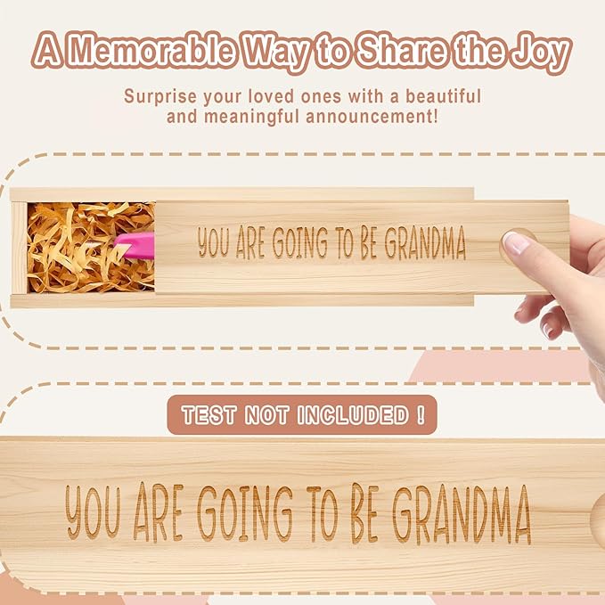 Pregnancy Announcement for Grandparent Grandma, Pregnancy Test Keepsake Box, Baby Announcement Reveal Gifts Ideas for Husband Grandparents Dad Aunt and Uncle