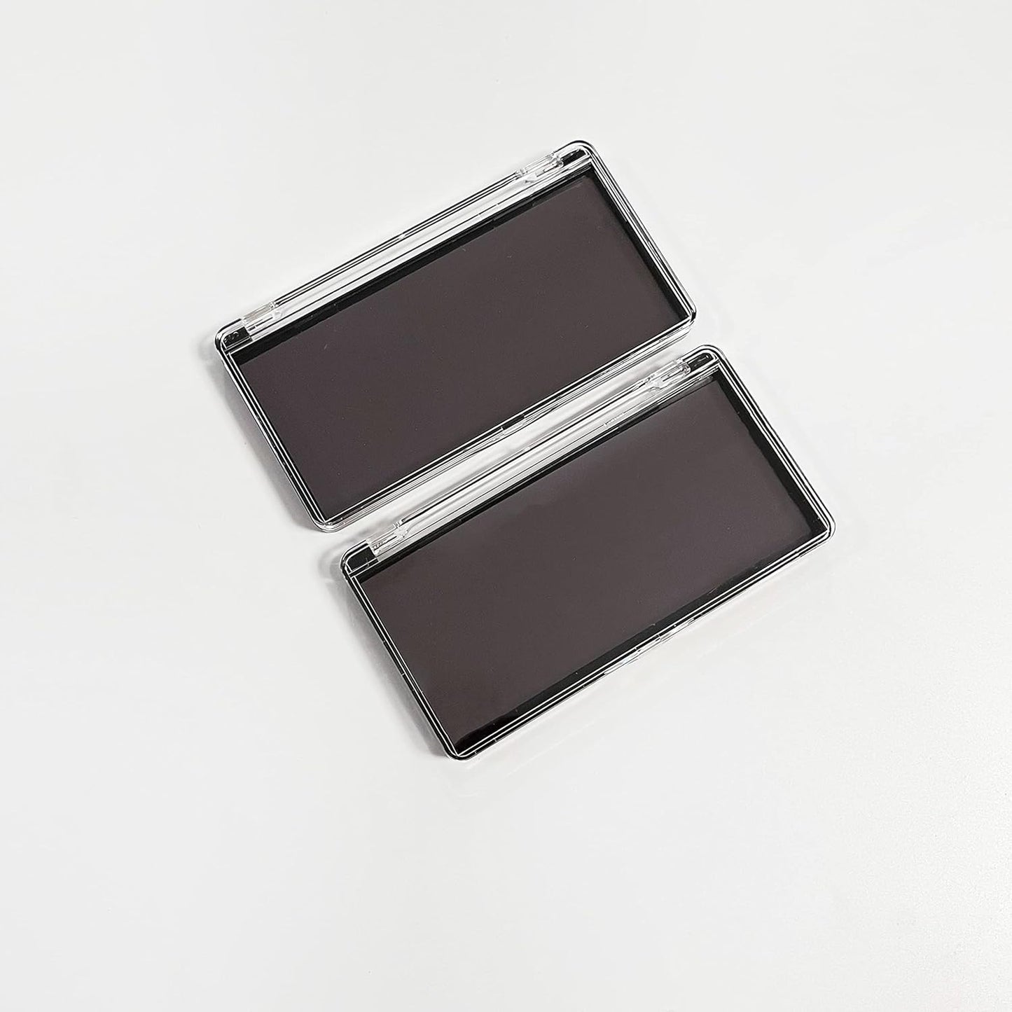 2pcs Rectangular Mini Magnet Make-up Dispensing Plate Eyeshadow Blush Powder Storage Empty Palette with 10pcs metal Stickers