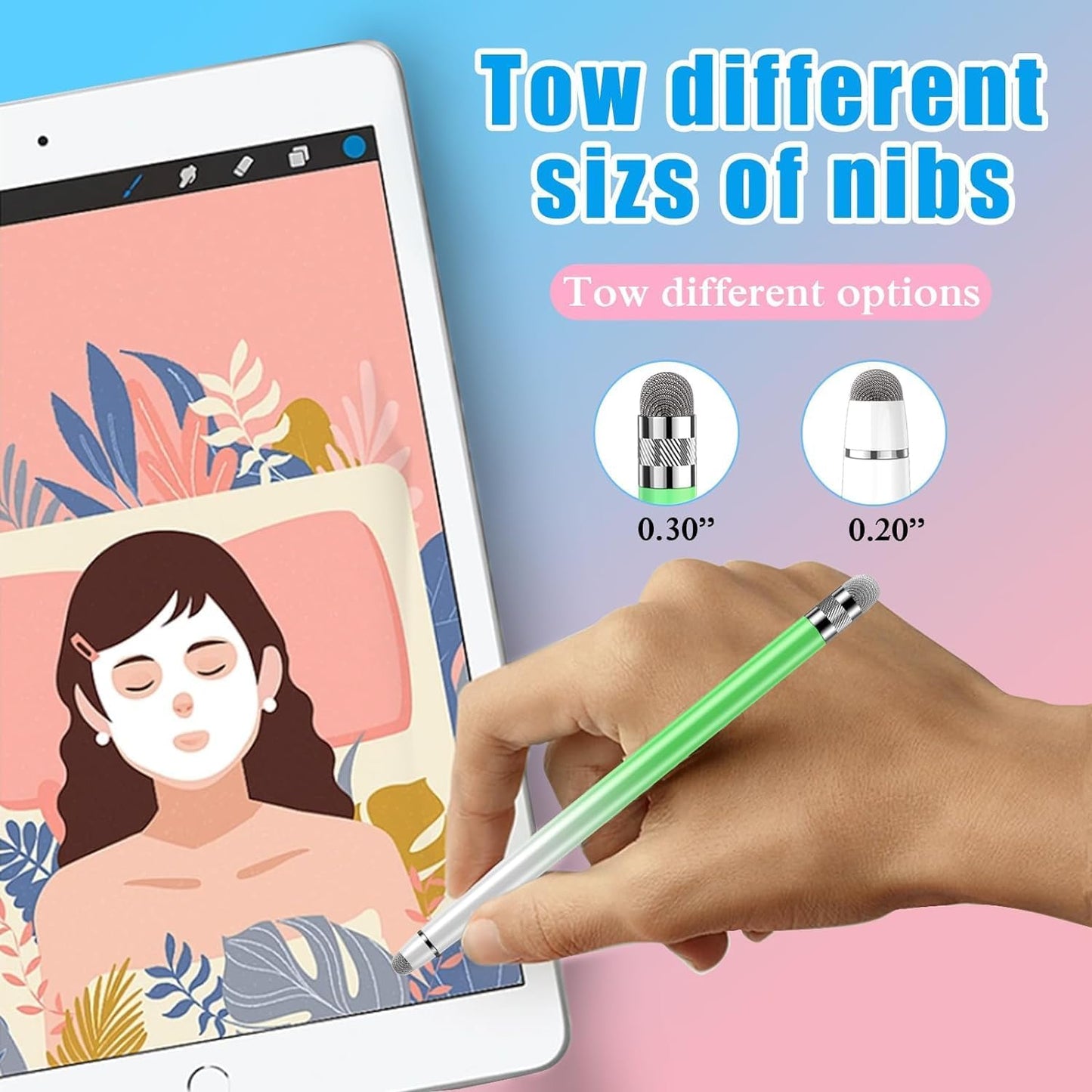 5PCS Stylus Pens for Touch Screens, Stylus Pen for iPhone/iPad/Tablet Android/Microsoft/Surface, Compatible with Touch Screens (Purple/Pink/Blue/Green/Yellow)