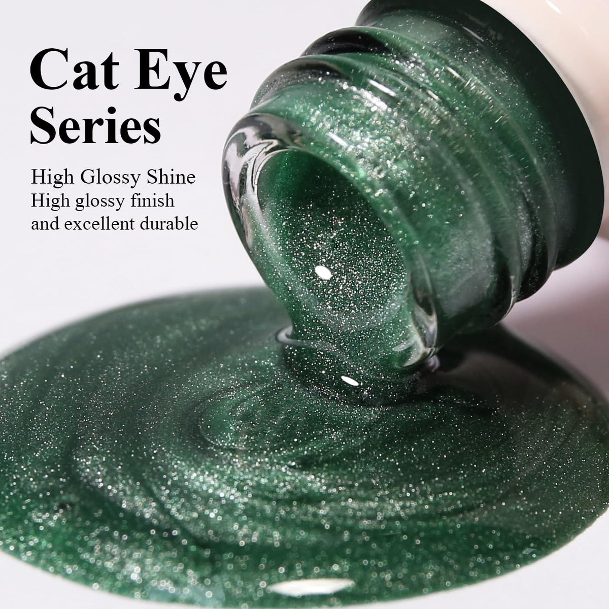 Imtiti Cat Eye Gel Nail Polish, Spring Green Holographic Magnetic Crystal Nail Gel Polish With Magnet Glittery Galaxy Spring Summer Kit Soak Off UV Led 10ML