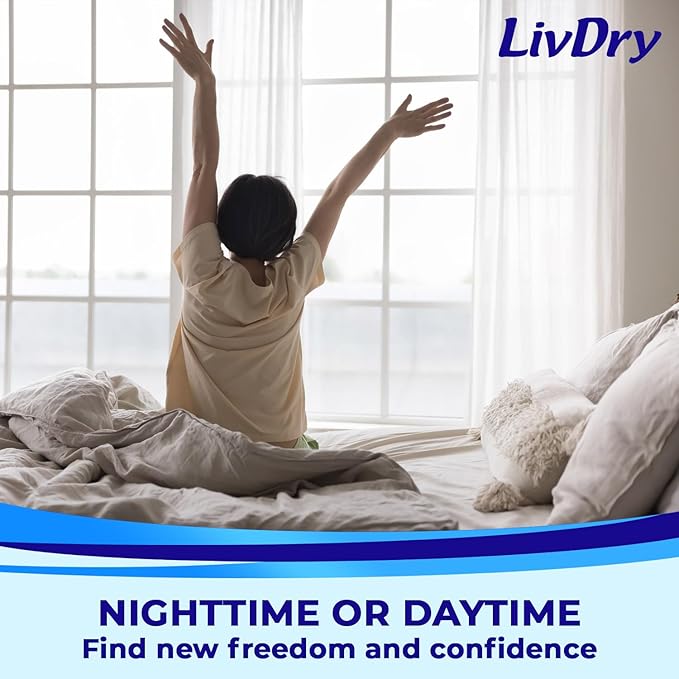 LivDry Adult XS Incontinence Underwear, Overnight Comfort Absorbency, Leak Protection, X-Small, 22-Pack