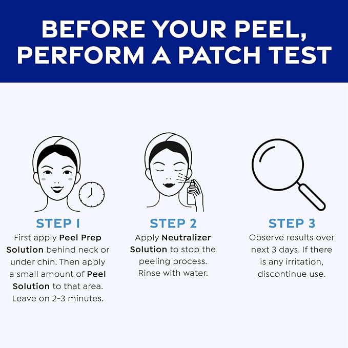 Medpeel 50% AHA & Vitamin C Brightening Essential Peel Kit, Includes Peel, Prep, Neutralizer, Medium Strength Professional Grade Chemical Face Peel, Minimize Fine Lines Wrinkles, 1oz/30ml (Kit of 3)