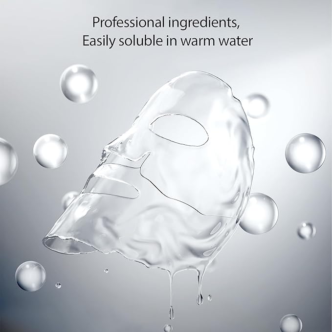 Collagen Face Mask, Real Low-molecular Deep Collagen Collagen 80,000ppm, Overnight Hydrating, Hyaluronic Acid Serum for Face, Original Hydrating Collagen Face Mask, 39g x4 Sheets
