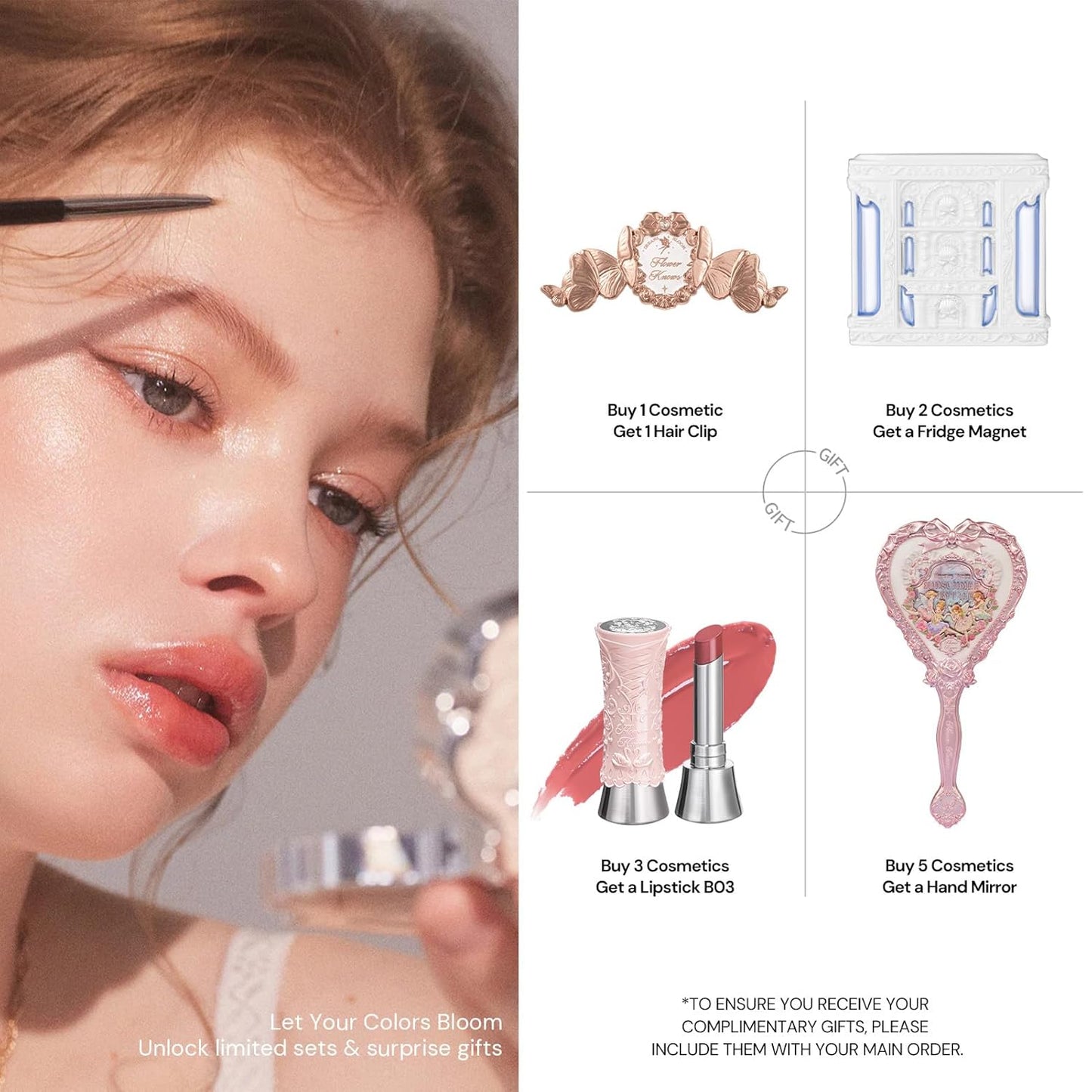 Flower Knows Strawberry Cupid Cake Lip Cream 3-Piece Set,V03+V06+V07 with Canvas Tote Bag & Hair Clip,Velvety Matte Liquid Lipsticks,Moisturizing Long Lasting Lip Stain for Girls & Wome