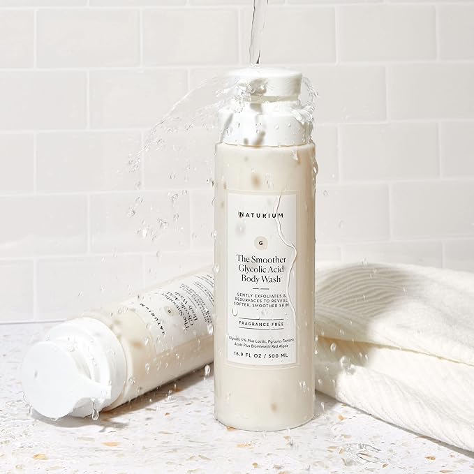 Naturium The Smoother Glycolic Acid Exfoliating Body Wash, Soft & Smoothing Cleanser, 16.9 oz