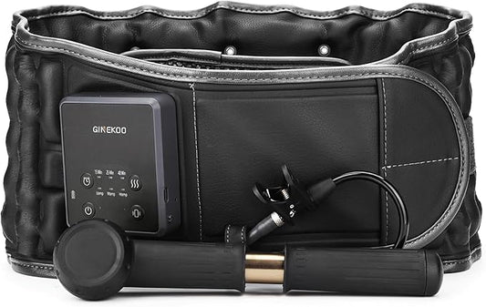 Decompression Back Belt with Heating and Vibration, Inflatable Lumbar Traction Belt for Back Pain Relief with 4000mAh Rechargeable Battery, Size Fits 29-49 Waist, Black