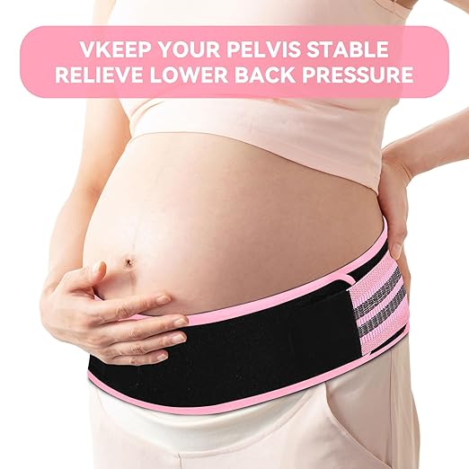 Sacroiliac SI Joint Hip Belt for Women Men-Alleviate Sciatica|Pelvic|Back|Lower Back Support, Pelvic Support Belt, Adjustable Sciatica Lumbar Pain Relief, Trochanter Belt(Pink,M,Hip Size 32‘’-47‘’)