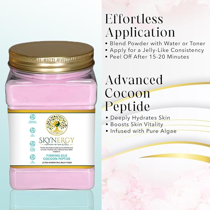 Firming Silk Cocoon Peptide Jelly Face Mask | HydroGlo Jelly Mask for Skin Hydration | Radiance and Reduced Pigmentation | Vajafacial Jelly Mask | 12 Applications (30 Fl Oz)
