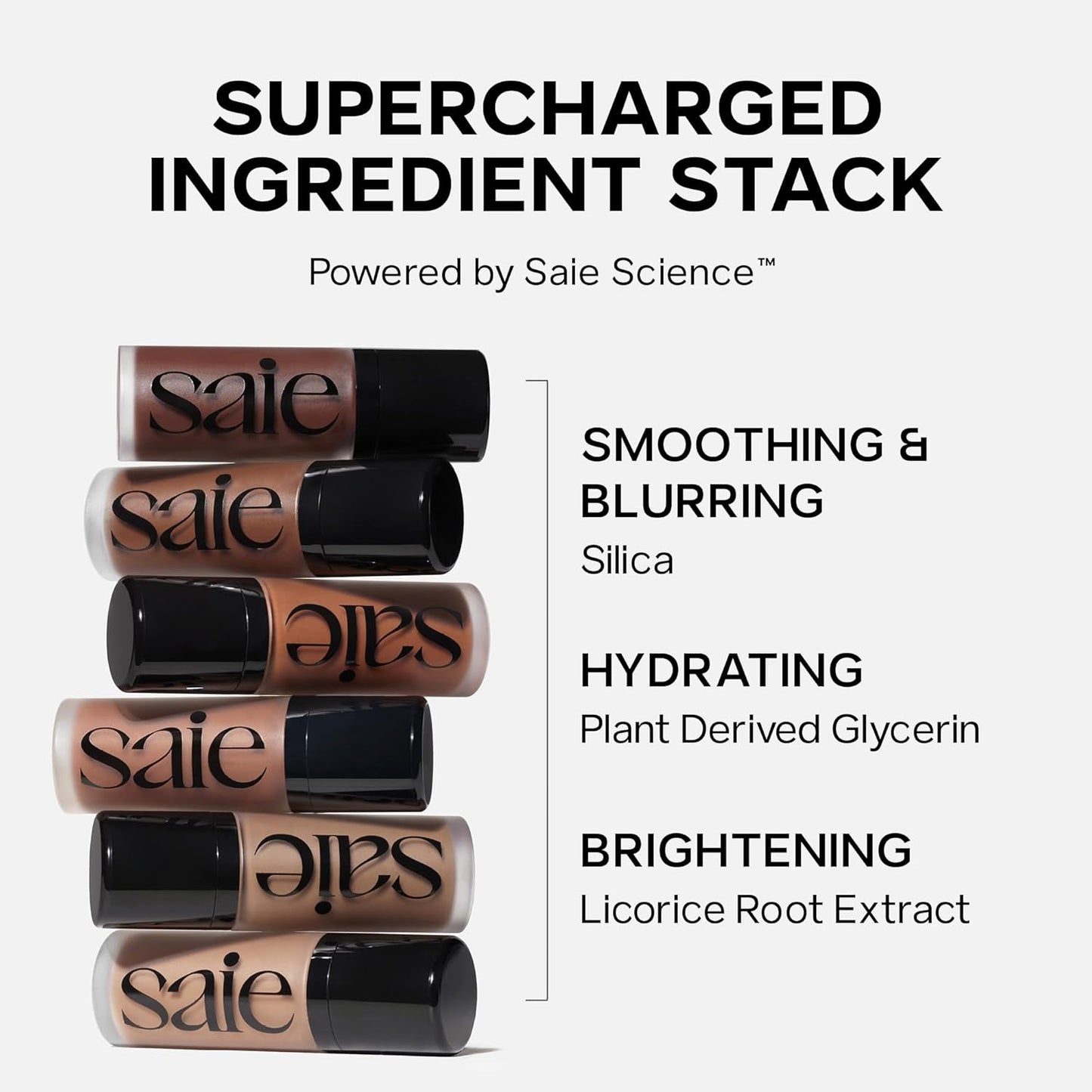 Saie Dew Bronze - Hydrating Liquid Bronzer Stick For a Sun Kissed Glow - Liquid Contour Stick Infused with Nourishing Skin Care Ingredients - Sculpted Face Makeup Essential - Salt (0.4 oz)
