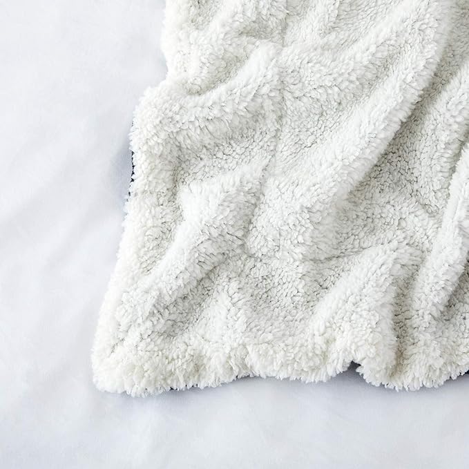 IR Imperial Rooms Navy Sherpa Fleece Throw Blanket Twin Size for Bed - Wholesale Bulk Pack of 12 Sherpa Blankets - Soft Fluffy Throw Blankets for Hotels, Guest Bedroom, 60x80 Inches