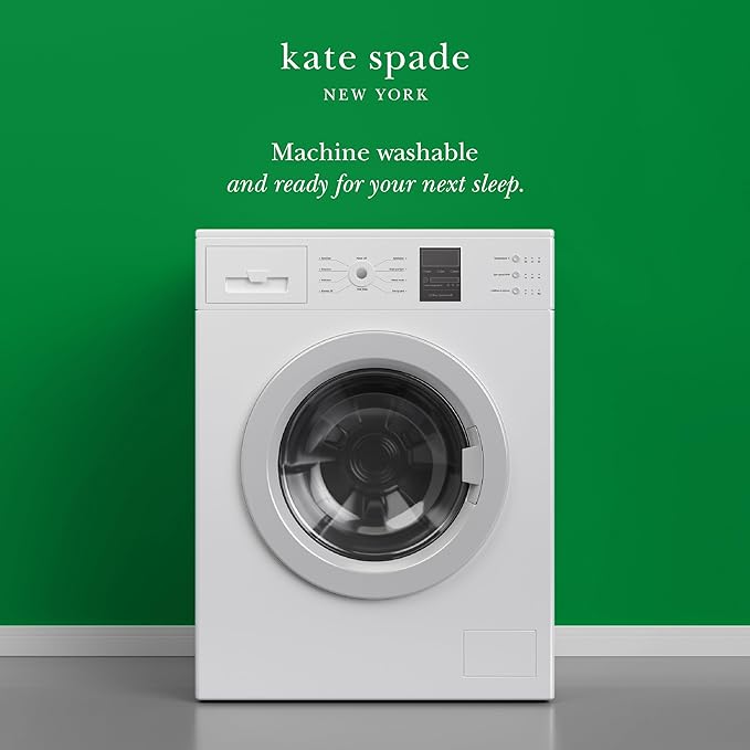 kate spade new york Scalloped Edge 2-Piece Twin Quilt Bedding Set, 100% Cotton Reversible Cover, All Season Warmth Bedding, Machine Washable, Marshmallow