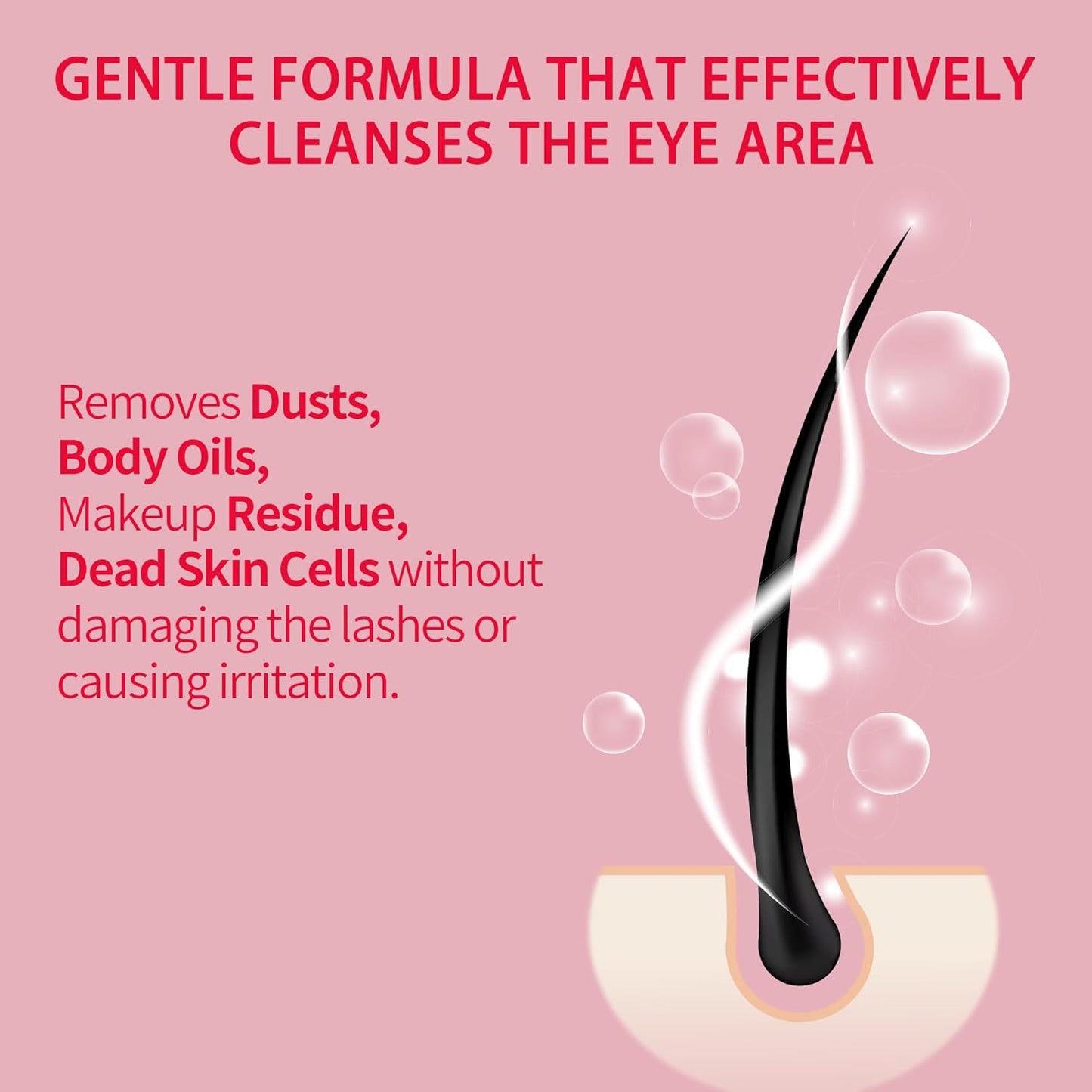 Lash Shampoo Bulk, Eyelash Cleanser for Extensions 2 Liters, Safe Makeup Remover, Non-irritating or Burning Eyelid Foaming Cleanser for Professional Salon and Home Use (Rose-2L)