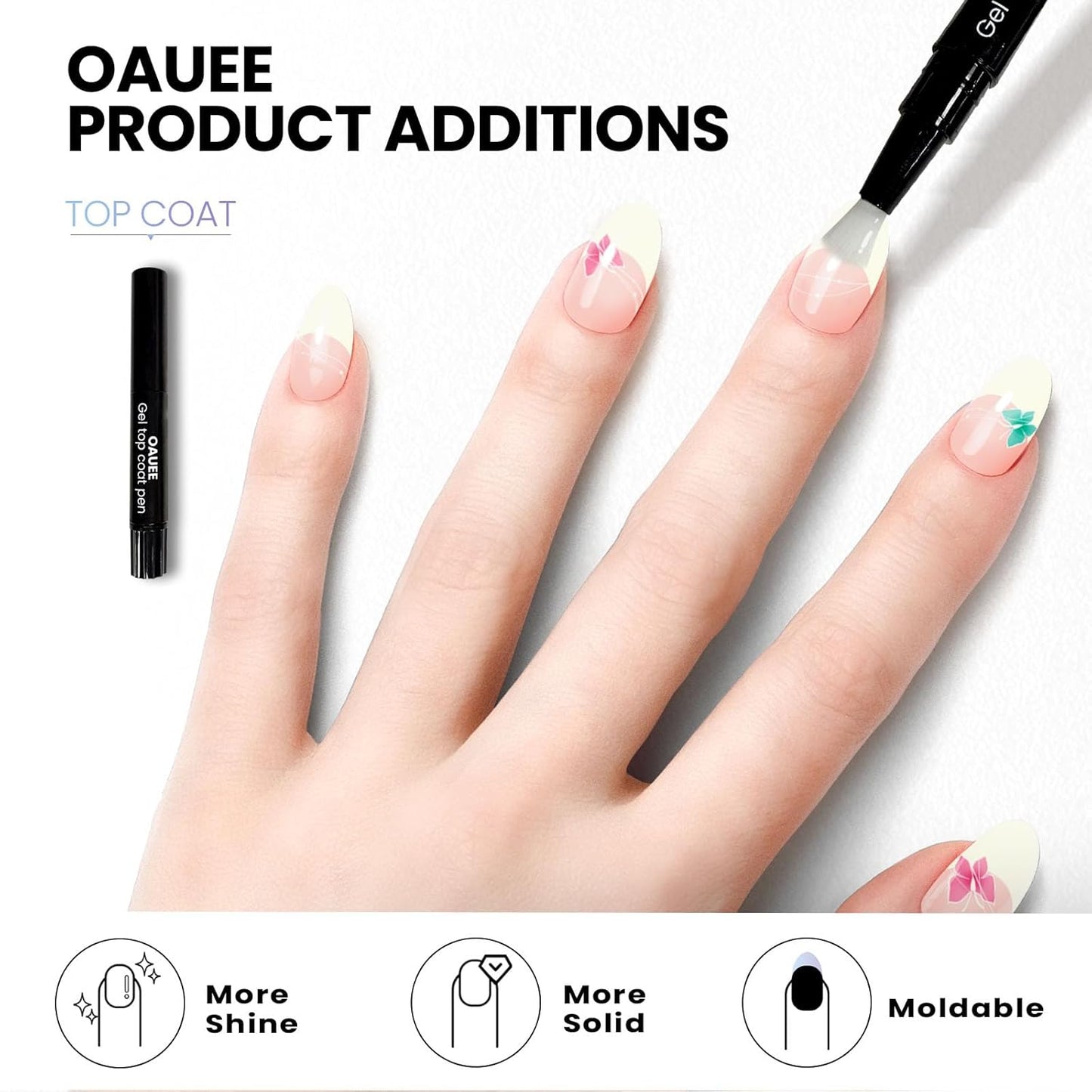 Semi Cured Gel Nail Strips | Built-In Gel Top Coat | UV Light Required | Salon Quality, Easy Application And Removal (Fairy Butterflies French)