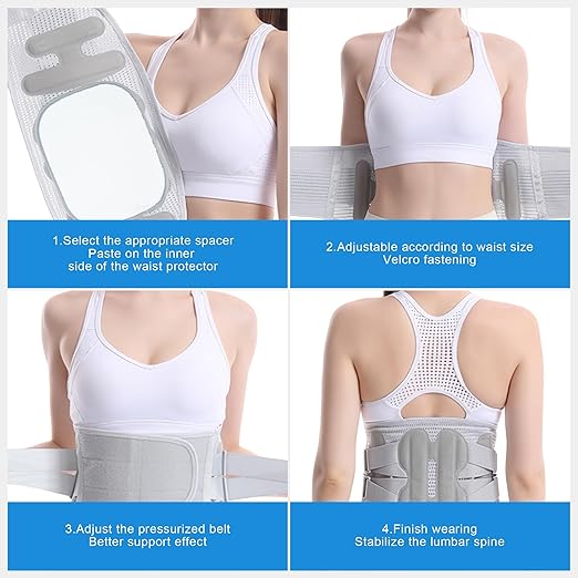 Back Brace for Lower Back Pain Relief for Women Adjustable Lumbar Support Belt Breathable Mesh for Herniated Disc,Sciatica,Scoliosis with Removable 3D Pad Home Work Sports