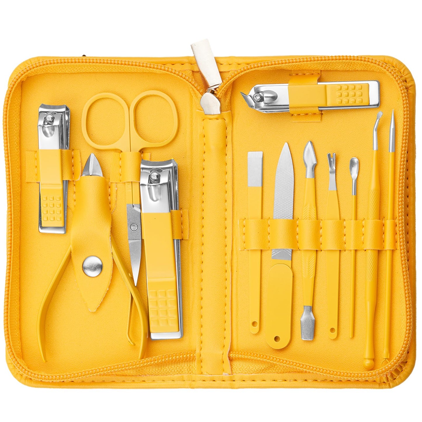 Tumkun Nail Kit, Manicure Kit, Nail Care Kit For Women, Manicure Pedicure Set, Nail Clippers Toenail Clippers Kit, Professional Manicure Kit Pedicure Kit, yellow Travel Case, Set of 12.