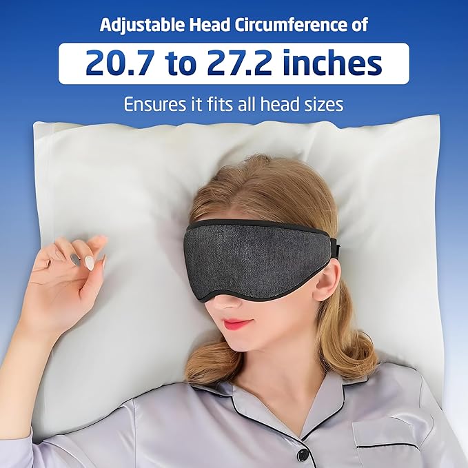 3D Sleep Mask – Enhanced Light Blocking Design with Pressure-Free Fit, Perfect for Travel, Nap & Night Shifts (Dark Gray)