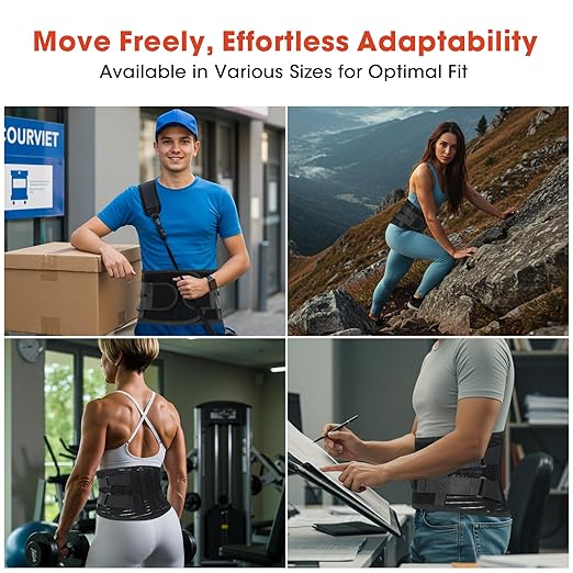 Back Brace for Lower Back Pain Relief with Bionic Support System,Lumbar Support Belt for Men Women,Breathable Mesh with 3D Lumbar Pad for Herniated Disc, Sciatica, Scoliosis(Black，XL)