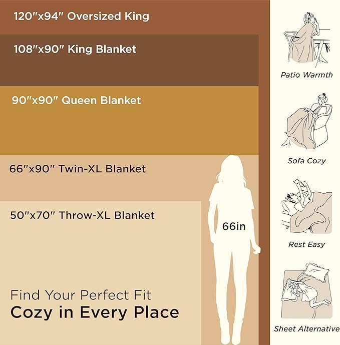 Bedsure 100% Cotton Blanket Twin XL Size for Bed - Breathable and Lightweight, Soft Cozy Textured Herringbone Woven Blanket for Summer Spring, Ivory, 66x90 inches