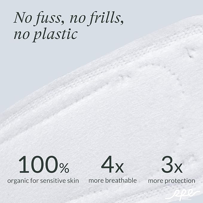 100% Organic Long Panty Liners for Women - 96ct, Ultra Thin Cotton Cover, Light Absorbency, Unscented Barely There Pantiliners (Long Liner, Size 2, 96ct)