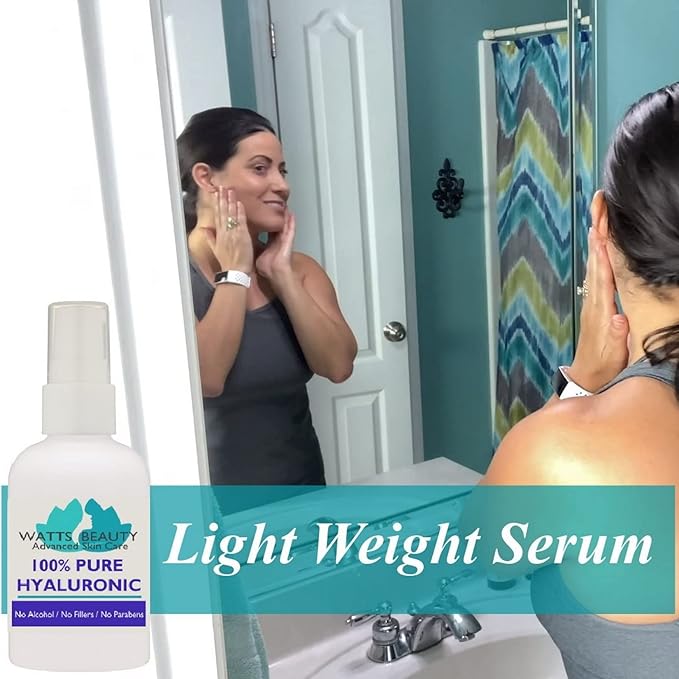 Anti Aging Wrinkle Serum of 100% Pure Hyaluronic Acid for Face and Body - No Alcohol, 8 oz