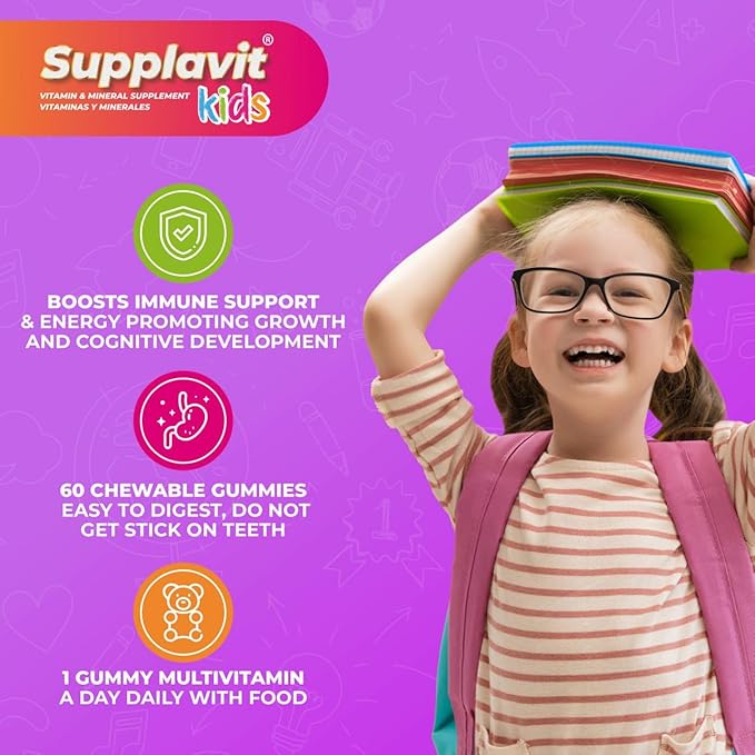 Kids Vitamins and Supplements, No Artificial Coloring, Allergen-Free for Healthy and Strong Children, Natural Fruit Flavors, Healthy and Delicious, (120 Gummies)